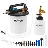 BILITOOLS front view of 3L brake bleeder showing tank and fittings for easier single-person bleeding