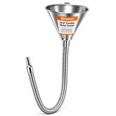 Binazon front view galvanized funnel showing durable steel body and wide mouth benefit