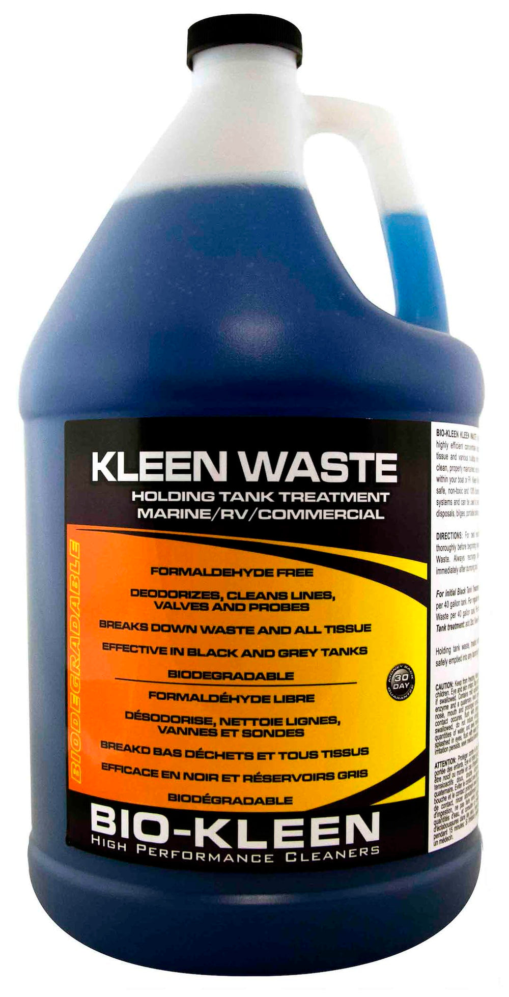 Biokleen Kleen Waste front label showing product name and capacity for easy identification