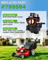 BioLion carburetor installed on mower engine demonstrating correct fit
