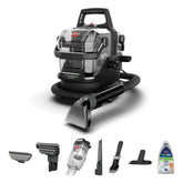 BISSELL Little Green front view showing compact cleaner and benefits for detailed auto cleaning