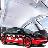 BJBT front view of sunshade installed on Model Y showing even light-filtering
