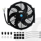 BLACKHORSE-RACING front view of 10 inch slim fan showing compact airflow benefit