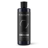Blackline bottle front view showing label and benefit of satin finish