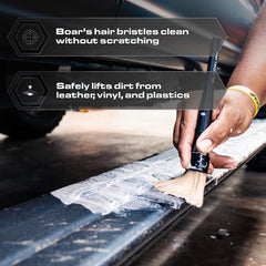 Blackline chemical-resistant handle detail demonstrating durability with strong cleaners benefit