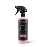 Blackline bottle front view showing brand and quick shine benefit