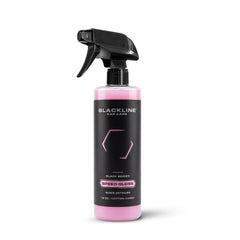 Blackline bottle front view showing brand and quick shine benefit