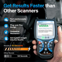 BLCKTEC 440 plugged into vehicle DLC for instant plug-and-play diagnostics