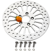 BLCYANUE rotor front view showing mirror-polished finish and mounting holes for improved looks