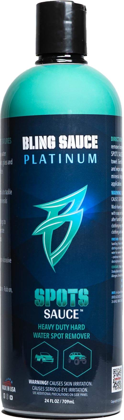 Bling Sauce front label showing product name and 24oz size, clear branding benefit