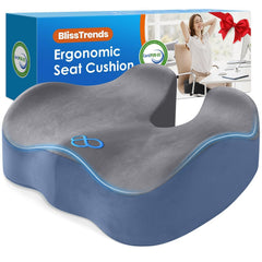 BlissTrends front view cushion shows shape and offers improved seating comfort