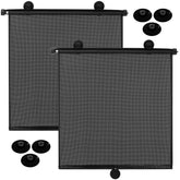 Blosssound front view of black rear window shade showing coverage and style benefit