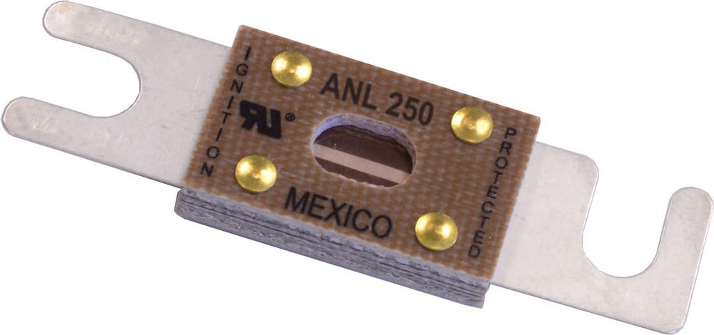 Blue Sea Systems ANL 250A front label showing clear rating for easy identification