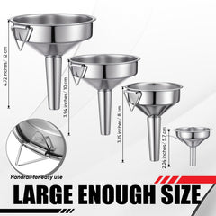 Blulu assortment of small and medium funnels demonstrating correct size choice convenience