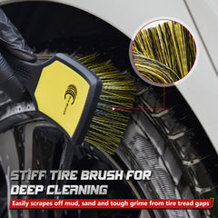 BMLEI rim brush close-up of soft head for scratch-free cleaning