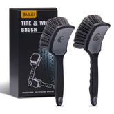 BMLEI wheel and tire brush set front view showing both brushes and packaging benefit quick selection