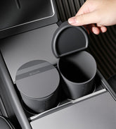 bmzx front view of black trash can shows compact shape and tidy look