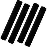 Boao front view of four black seat belt pads showing full pack comfort