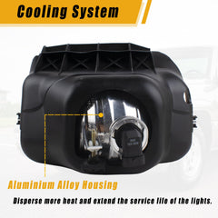 Boine halogen bulb and connector detail demonstrating plug-and-play, easy replacement