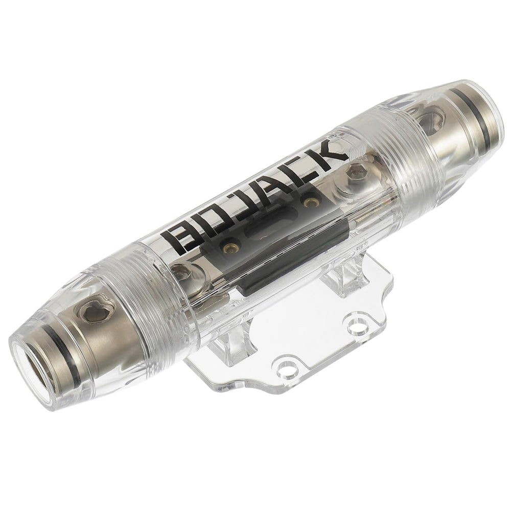BOJACK front view of fuse holder showing satin nickel finish and mounting benefit