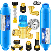 Boltigen full kit layout showing regulator, filters, and fittings for reliable hookups