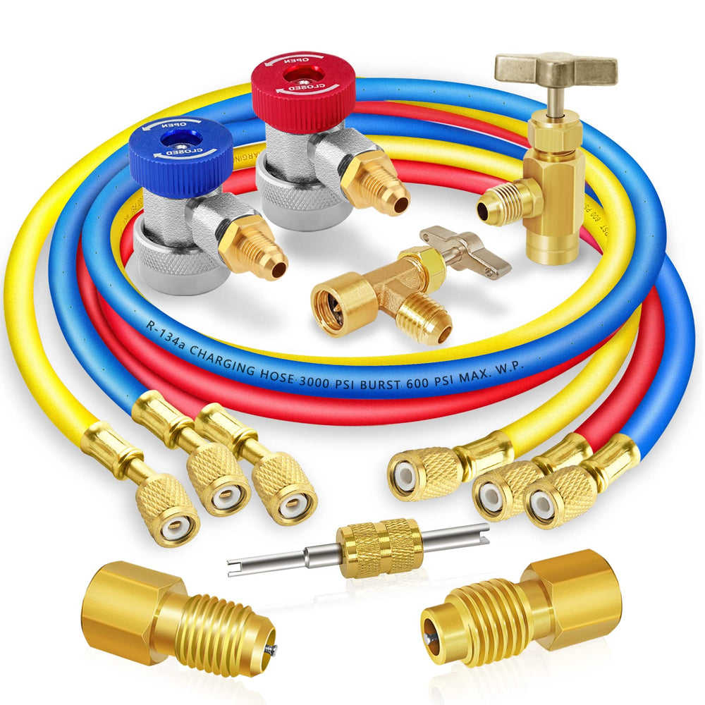 Boltigen complete kit front view showing hoses, taps, and adapters for quick setup