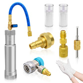 Boltigen injector front view showing durable metal body and clear dosing window for accurate fills