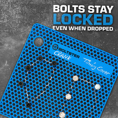 Boltster tray holding bolts and screws on engine parts showing organized workflow