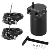 BOMLING polished aluminum catch can front view showing compact design and protection