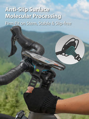 Bone Bike Tie 6 Pro mounted on stem demonstrating stable hands-free access