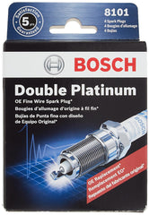 Bosch 8101 front packaging showing pack of four spark plugs and clear labeling for quick identification