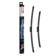 Bosch AeroTwin front packaging showing set of two blades and benefits