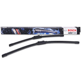 Bosch AeroTwin front packaging showing set of 2 and model sizes