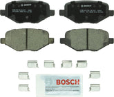 Bosch BC1377 rear packaging showing pad set and included hardware for easy install