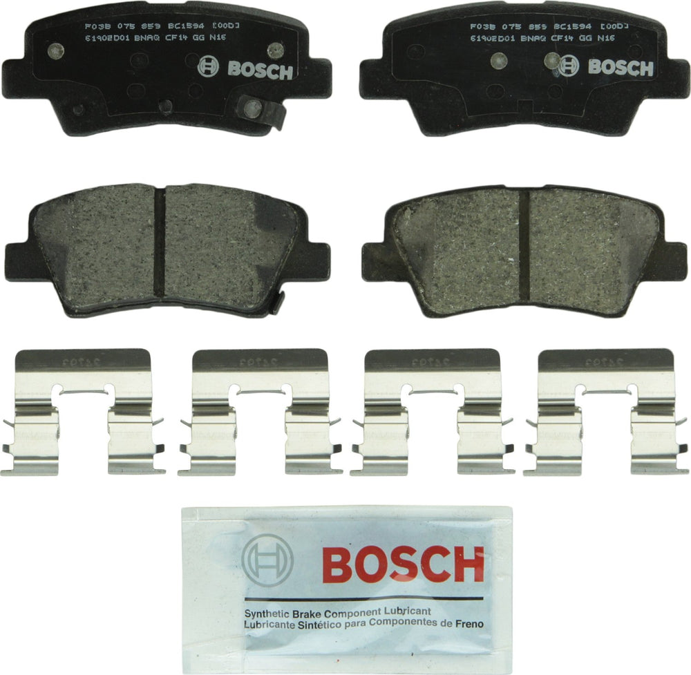 Bosch BC1594 front view showing pad set and branding, ensures quick identification