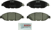Bosch BC1649 front packaging showing full pad set and hardware, Bosch reliable replacement