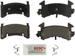 Bosch BE154H front pad set in box showing hardware and towel, Bosch dependable installation