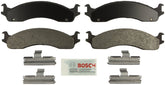 Bosch BE655H front pads and hardware displayed, showing complete axle kit for easy installation