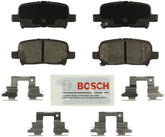 Bosch BE865H front view showing packaged rear pads and included hardware for quick installation