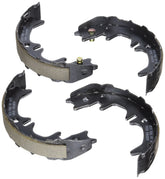 Bosch BS859 front view showing both new parking brake shoes and fitment benefit