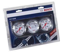 Bosch gauges installed in dashboard demonstrating compact fit and stylish upgrade