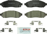 Bosch QuietCast BC1094 front packaging showing pads and included hardware for reliable fit