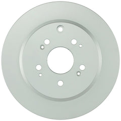 Bosch QuietCast rear rotor front view showing mounting face and fitment benefits