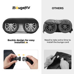 BougeRV reflective strip at night enhancing visibility and roadside safety