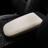 BOYOUS front view beige armrest cover showing sleek fit and improved comfort