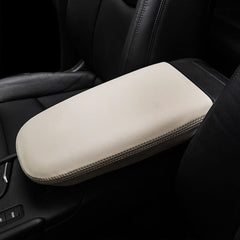 BOYOUS front view beige armrest cover showing sleek fit and improved comfort