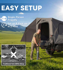 BravArrk detachable zippered awning close-up showing adaptable shade