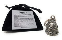 Bravo Bells skull dragon close-up texture revealing pewter craftsmanship and patina
