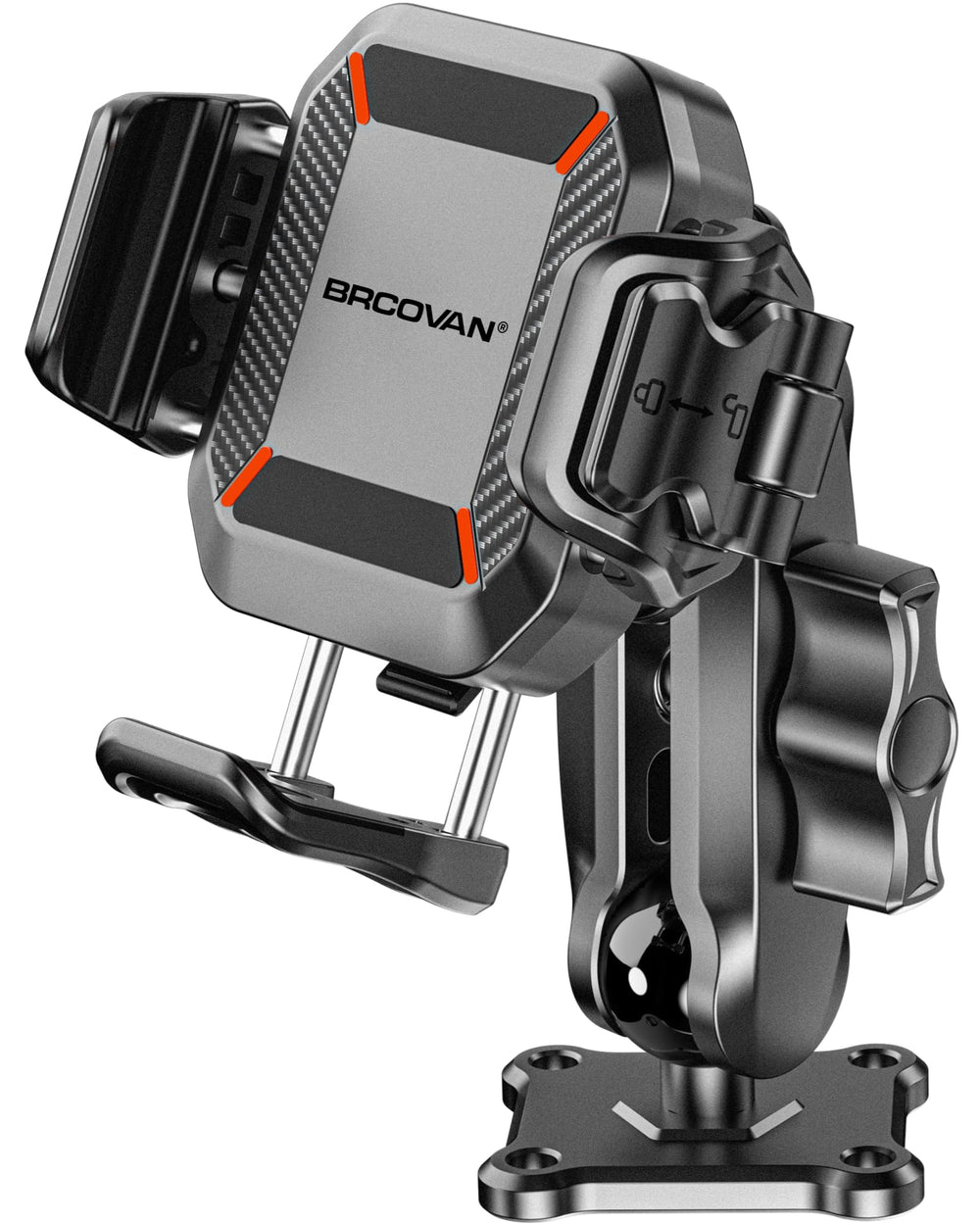 BRCOVAN front view mounted on dashboard showing secure hold and stability