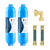 Bringpure front view of inline filter showing connections and durable housing for reliable filtration